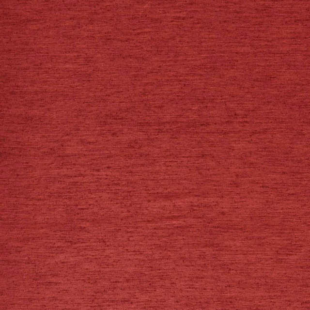 Deep ruby-red woven textile with fine horizontal slubs and softly varied shading