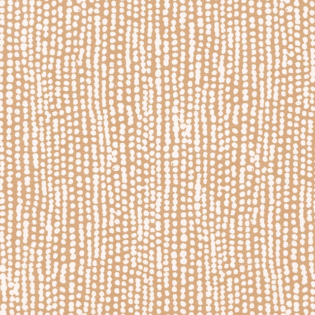 Warm spice fabric with irregular white dotted vertical stripes and tactile texture