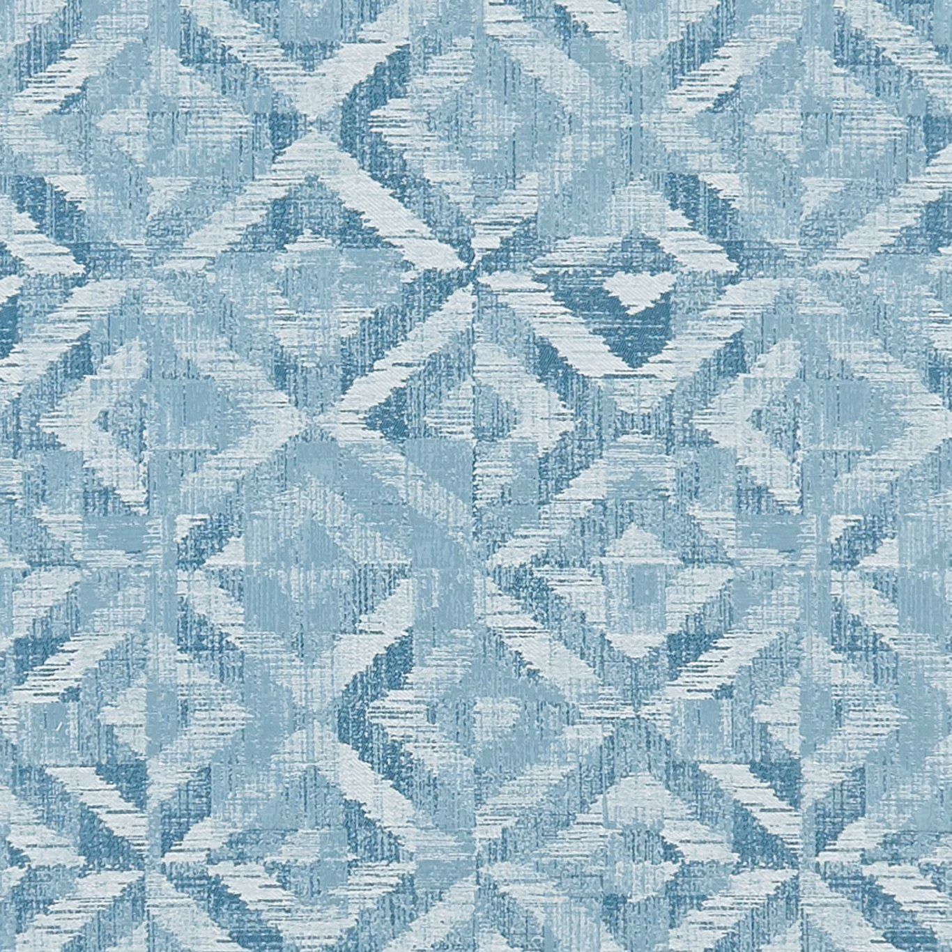 Cool washed teal fabric with pale geometric diamonds and distressed crosshatch texture