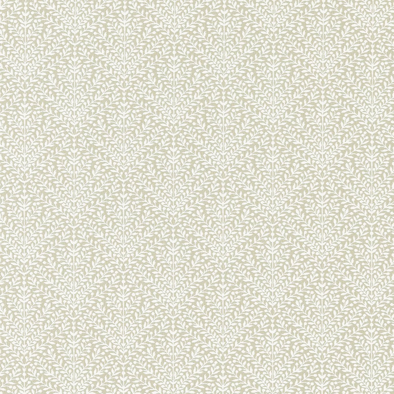 Soft ivory woven fabric with a leafy diamond trellis pattern
