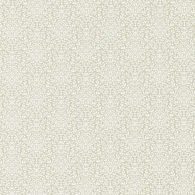 Soft ivory woven fabric with a leafy diamond trellis pattern