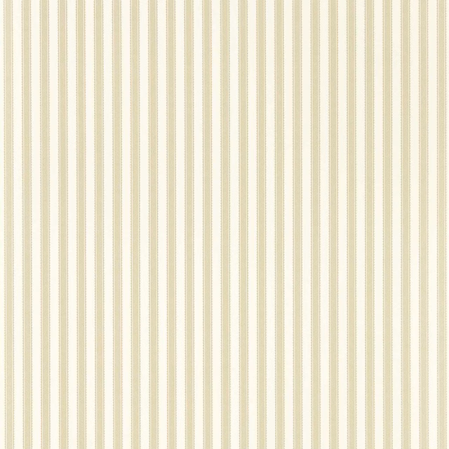Warm flax and ivory wallpaper with delicate, closely spaced vertical stripes