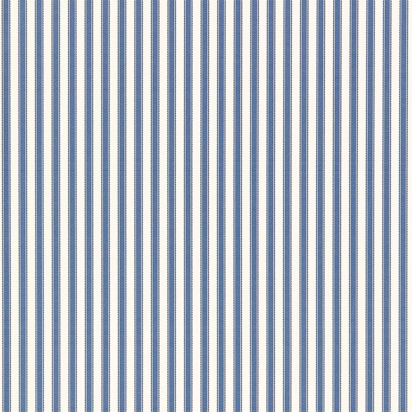 Cool indigo and ivory wallpaper with narrow, finely textured vertical stripes
