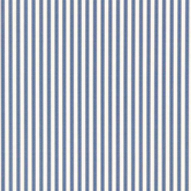 Cool indigo and ivory wallpaper with narrow, finely textured vertical stripes