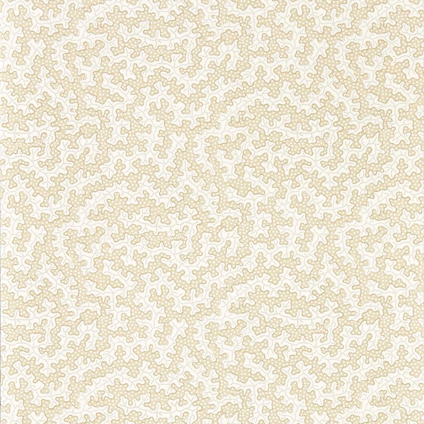 Pale flax-cream wallpaper with fine truffle-beige looping organic outlines