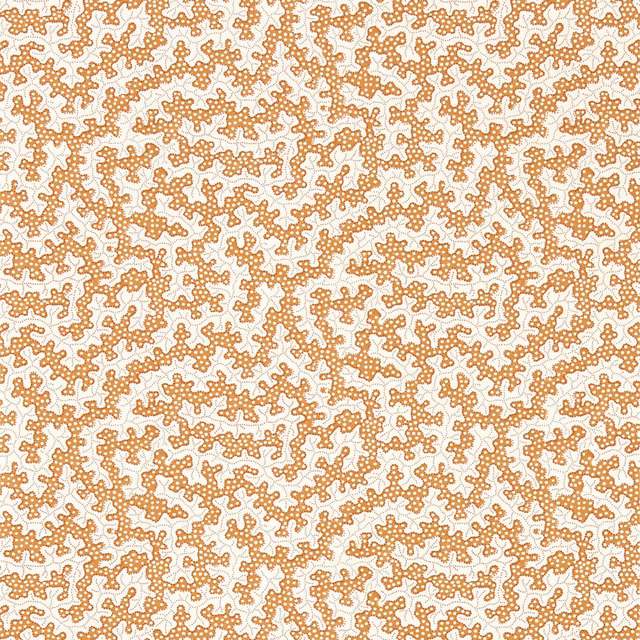 Warm truffle-brown branching berry tracery on a pale ivory wallpaper ground