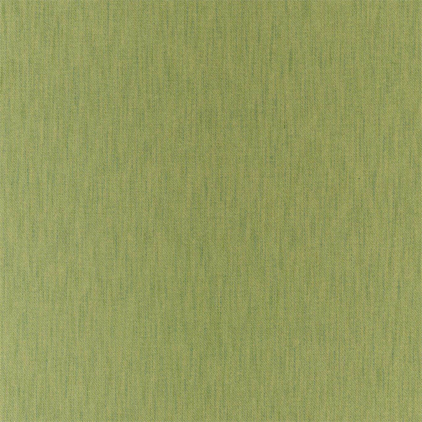 Muted nettle green plain-woven fabric with fine vertical texture