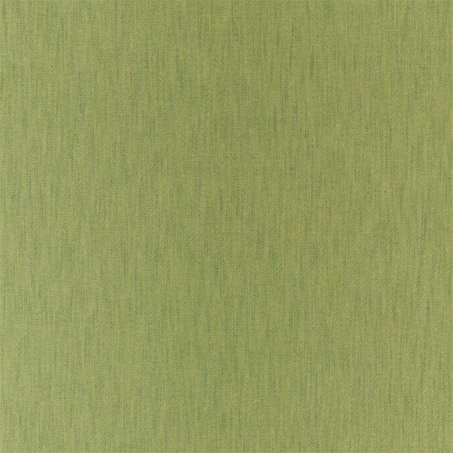 Muted nettle green plain-woven fabric with fine vertical texture