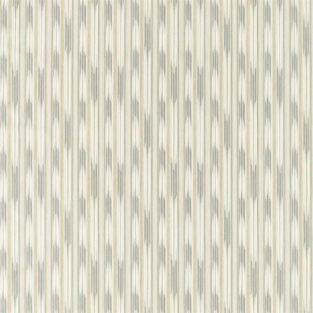 Soft dove-grey woven fabric with fine vertical striations and pale ikat marks