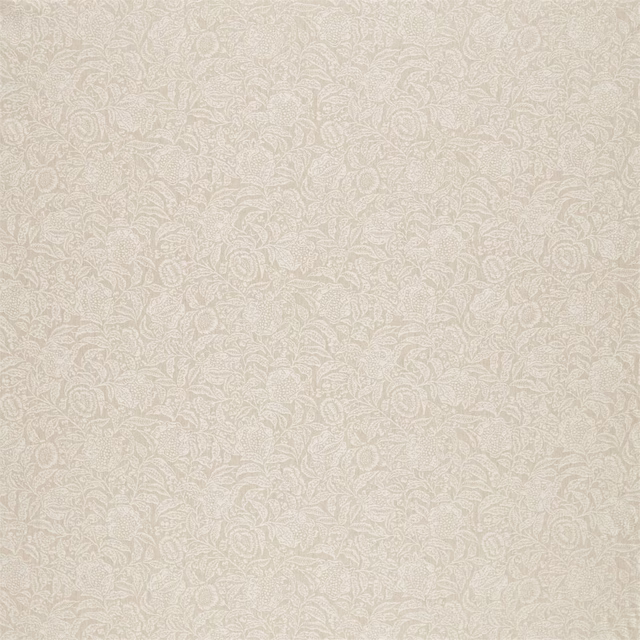 Ivory woven floral fabric swatch with a subtle tonal leafy pattern