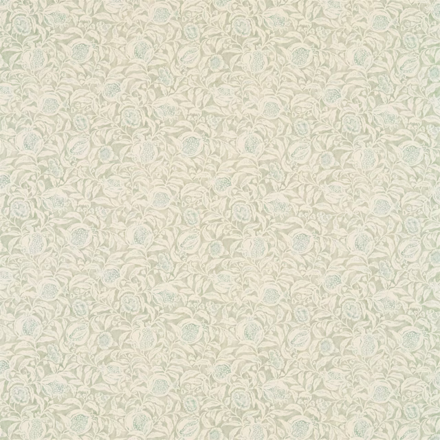 Pale willow green floral fabric with tiny cream and seaspray motifs