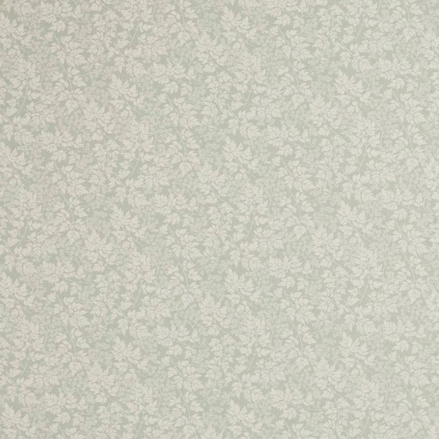 Pale fennel green floral leaf fabric with a soft all-over trailing pattern