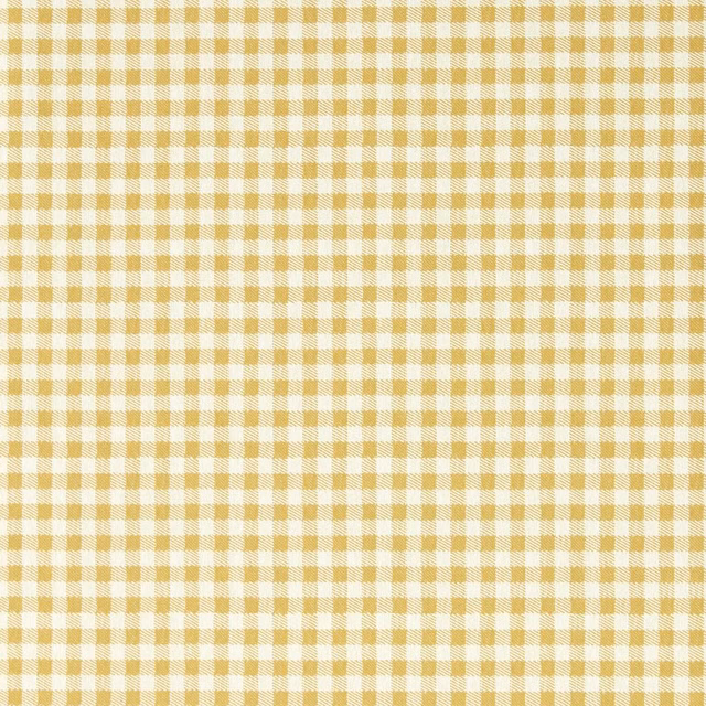 Warm honey and cream gingham checks in a crisp repeating wallpaper swatch