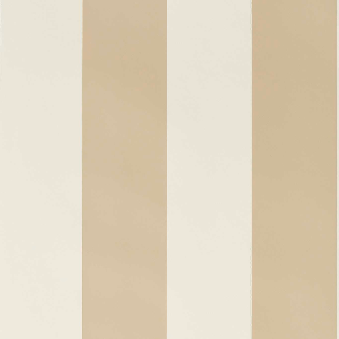 Warm cashew and cream broad vertical stripes with a softly matte paper texture