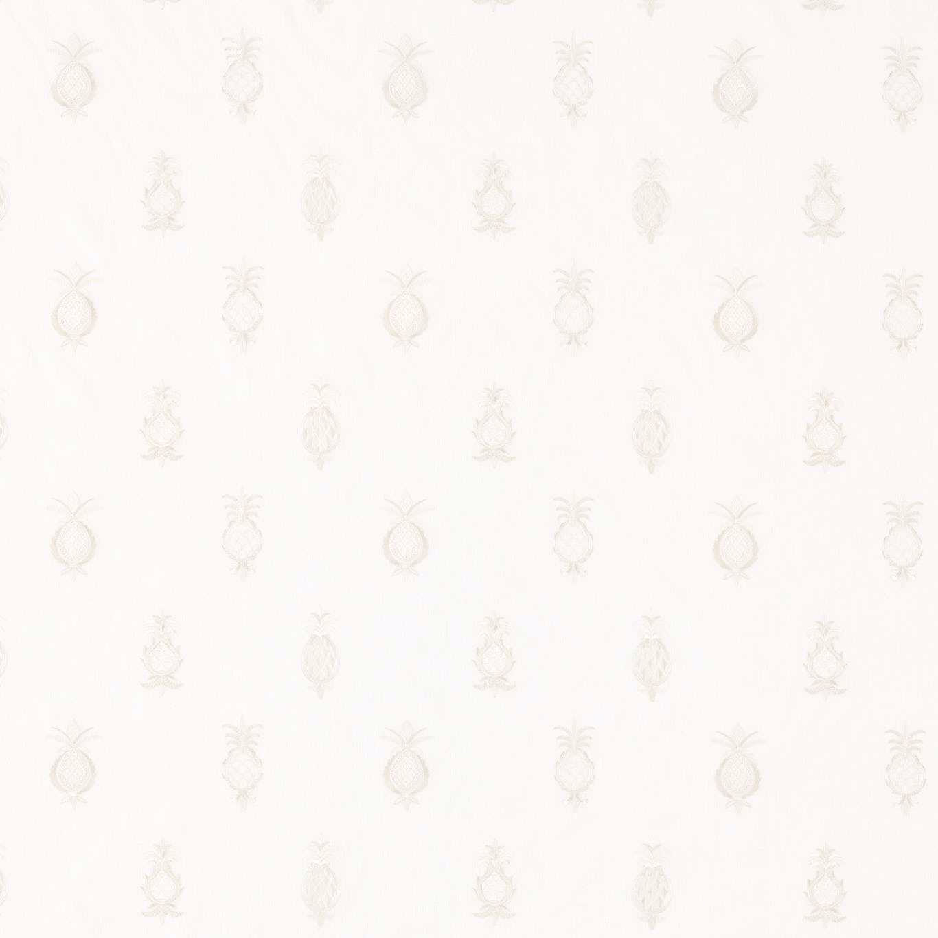 Pale cream fabric swatch with tiny tonal botanical motifs in a neat repeat