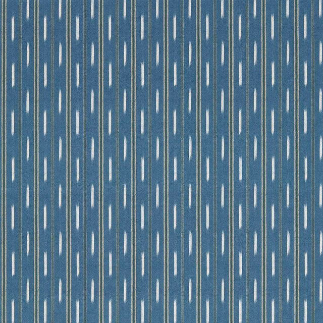 Muted Persian-blue wallpaper with slim cream vertical marks and variegated stripes