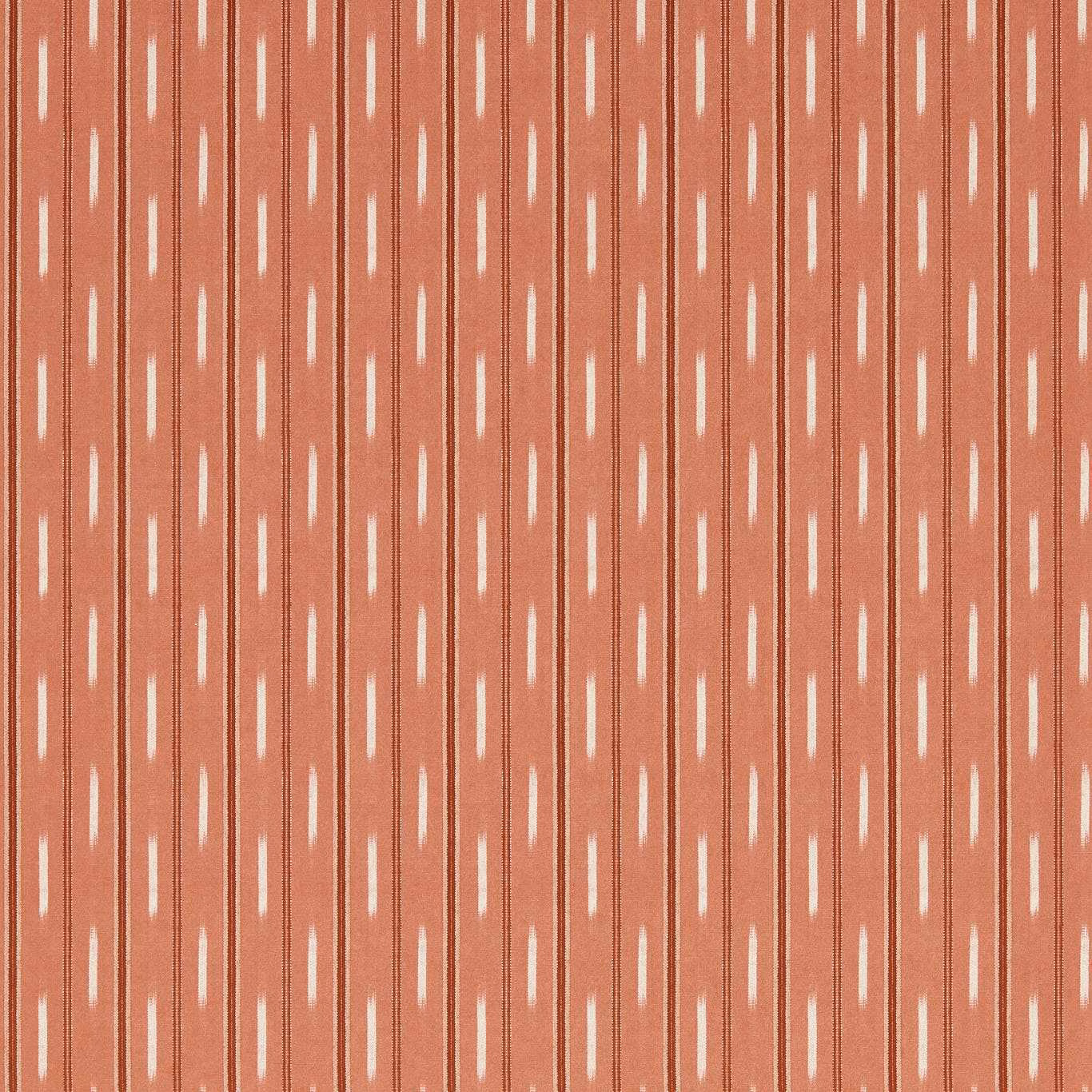Dusty coral pink wallpaper with fine vertical lines and pale elongated dashes