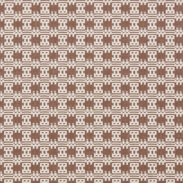 Small geometric weave in warm cocoa brown and pale natural tones