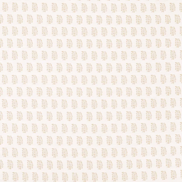 Ivory woven fabric with tiny warm clay-beige floral repeat