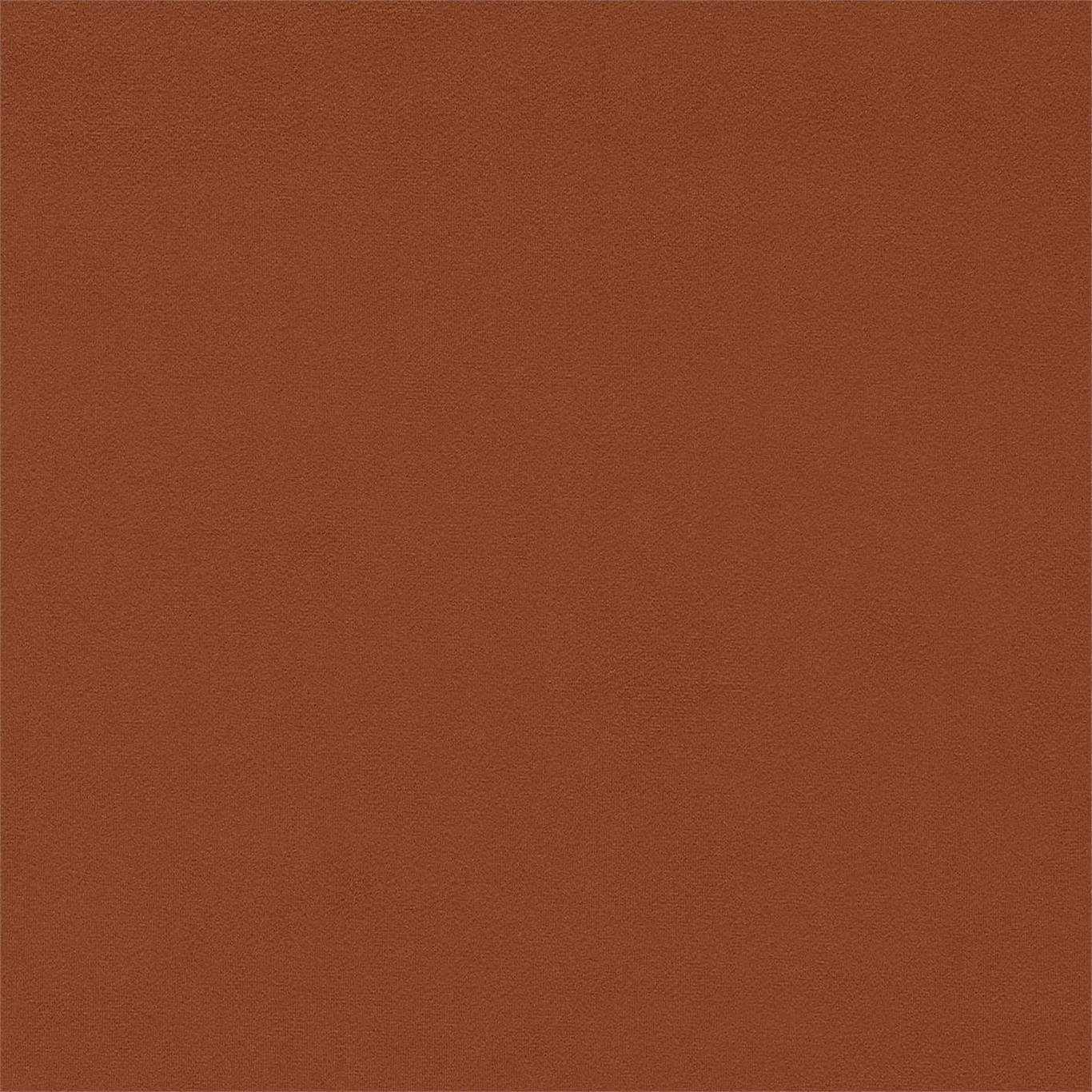Plain terracotta velvet swatch with a soft brushed pile and warm brown-red tone