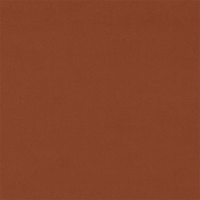 Plain terracotta velvet swatch with a soft brushed pile and warm brown-red tone