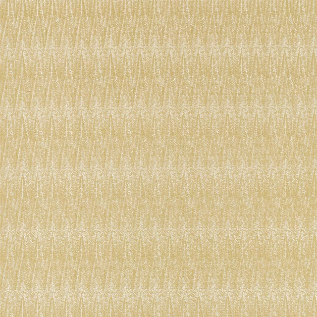 Pale caraway yellow woven fabric with fine vertical herringbone-like stripes