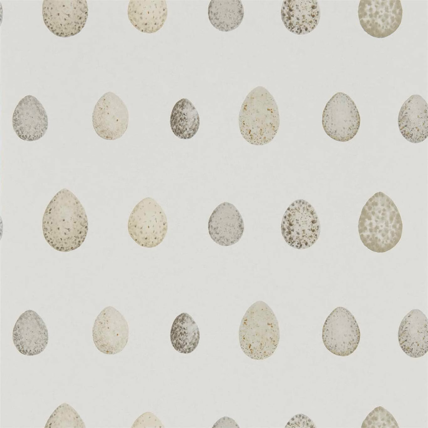 Pale almond stone wallpaper with speckled grey, beige and olive egg motifs