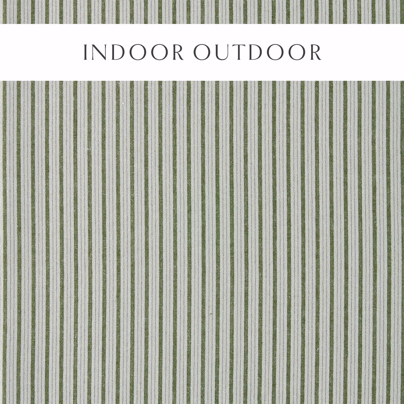 Fine vertical stripe fabric in soft fern green and pale neutral ground
