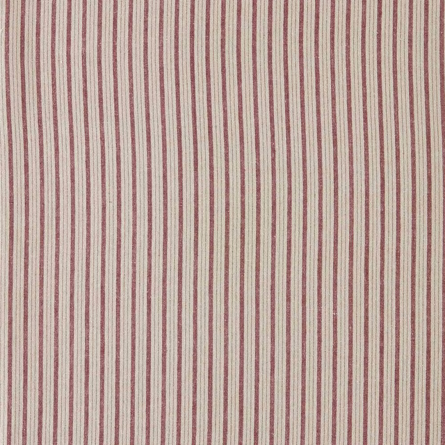 Fine vertical wisteria and cream pinstripes on a textured woven fabric