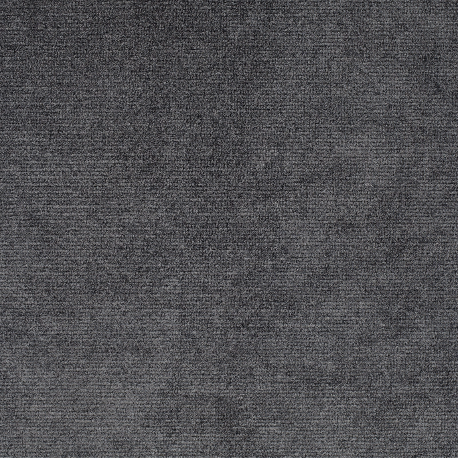 Close-up of smoky pewter grey velvet with a soft, low-sheen pile