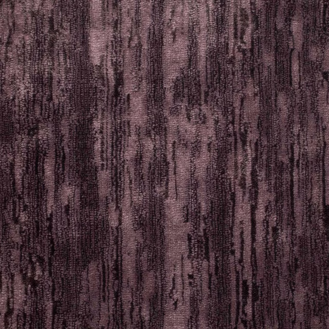 Mottled amethyst velvet swatch with dark vertical striations and soft pile texture