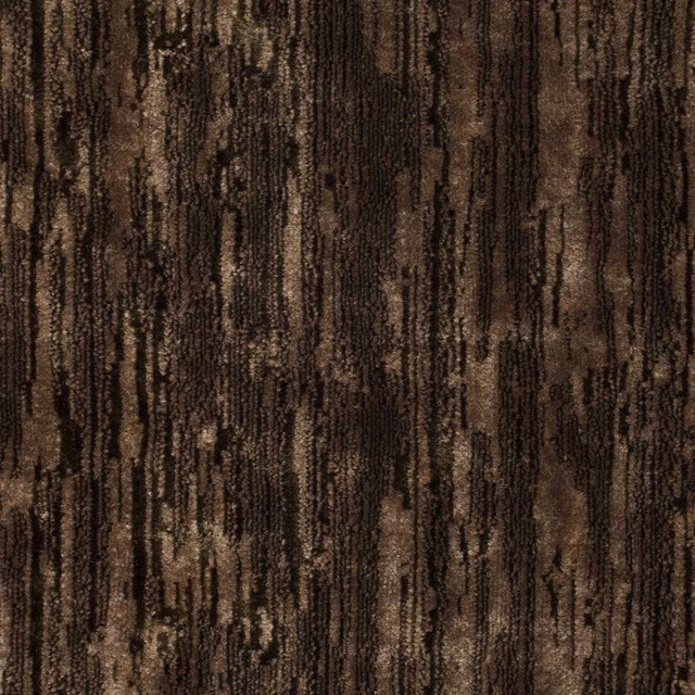 Close-up of chocolate brown velvet with dark vertical striations and soft sheen