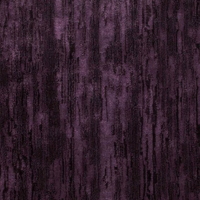 Deep plum velvet swatch with dark vertical striations and soft violet sheen