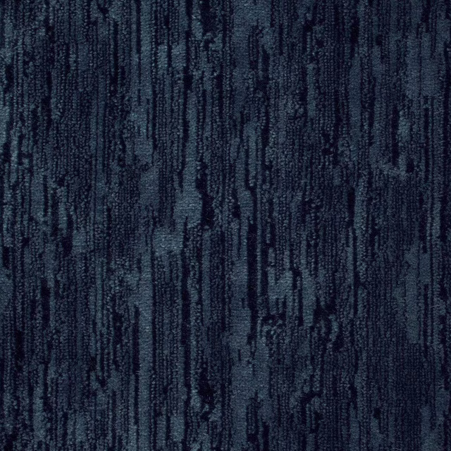 Deep sapphire blue velvet swatch with vertical textured striations