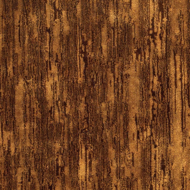Burnished sienna velvet with dark cocoa vertical striations and a soft pile sheen