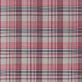 Brushed mulberry and fig wool check with teal and charcoal cross lines
