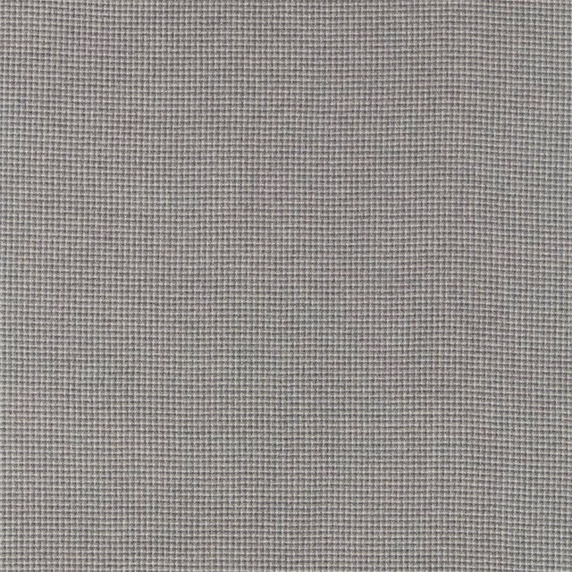 Close-up of finely woven pewter grey fabric with a subtle checked texture