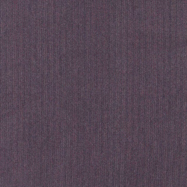 Close-up of muted plum herringbone wool fabric with fine textured weave