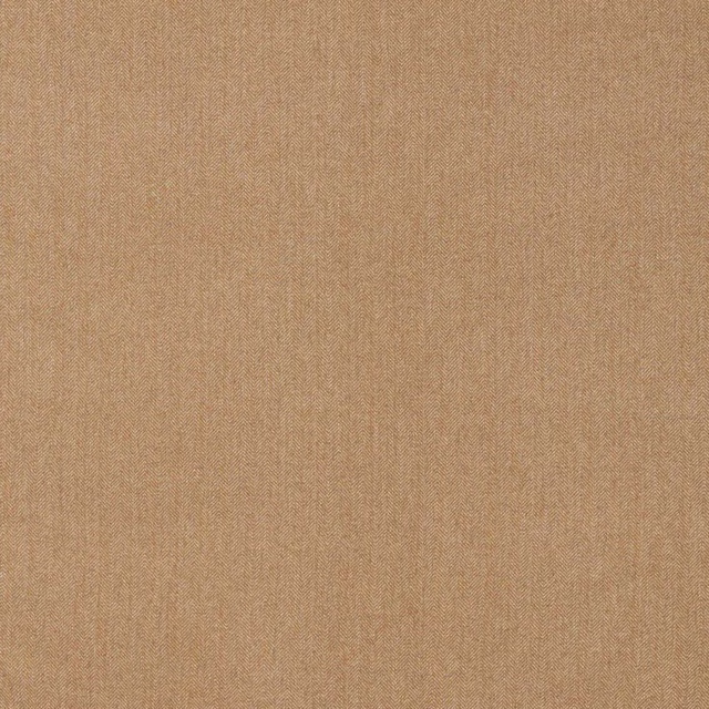 Muted ochre wool herringbone fabric with fine tweed texture