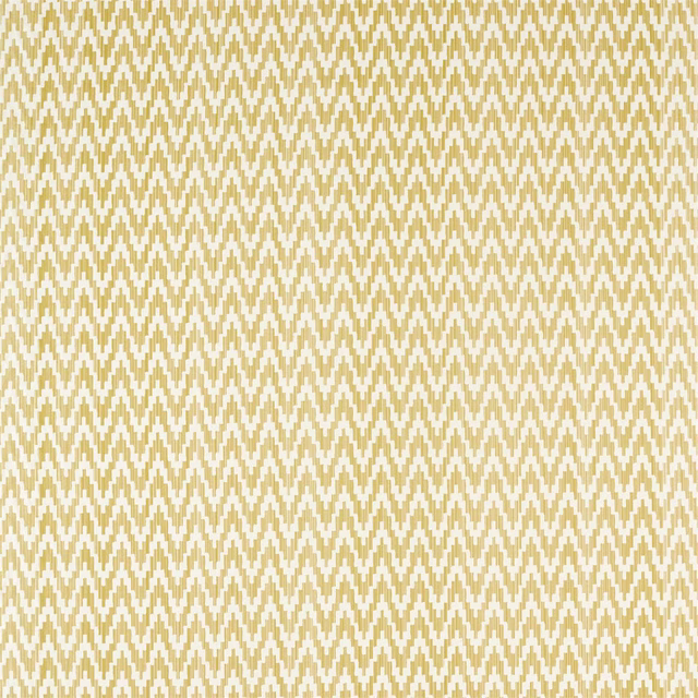 Cream and soft yellow zigzag woven fabric swatch with fine chevron texture