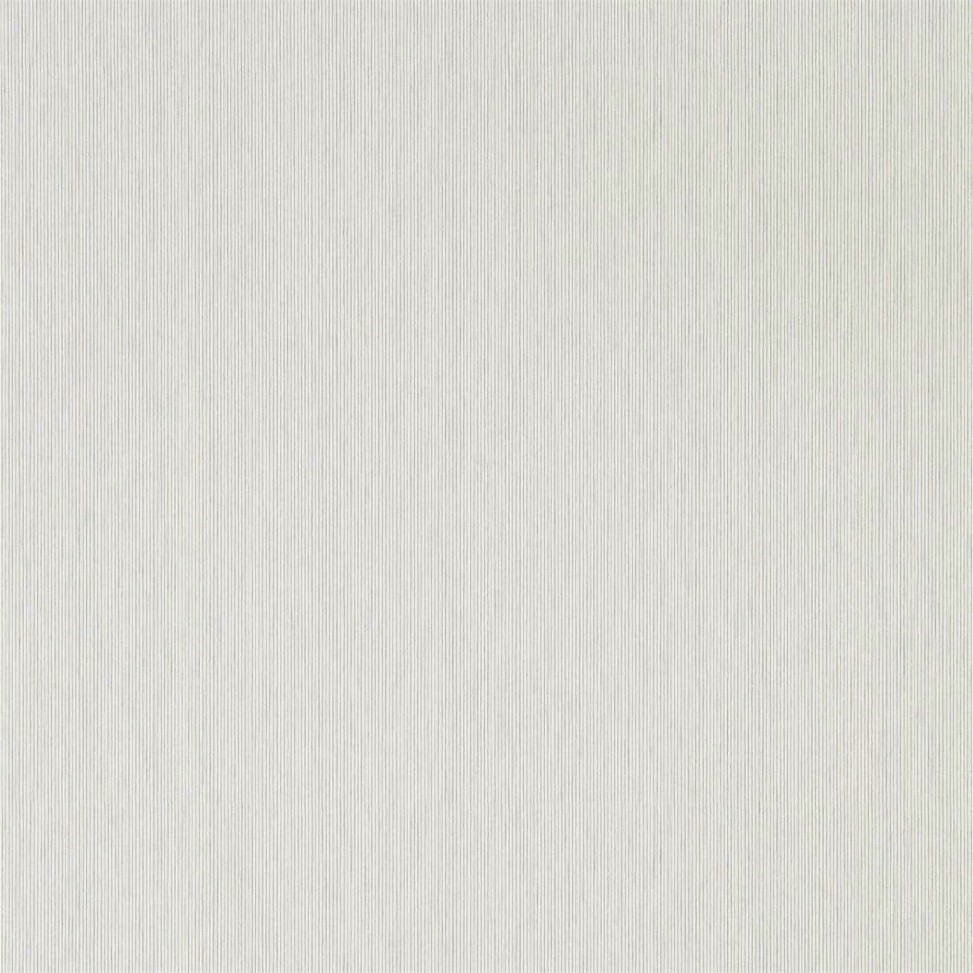 Pale silver-grey wallpaper with fine, closely spaced vertical strié lines