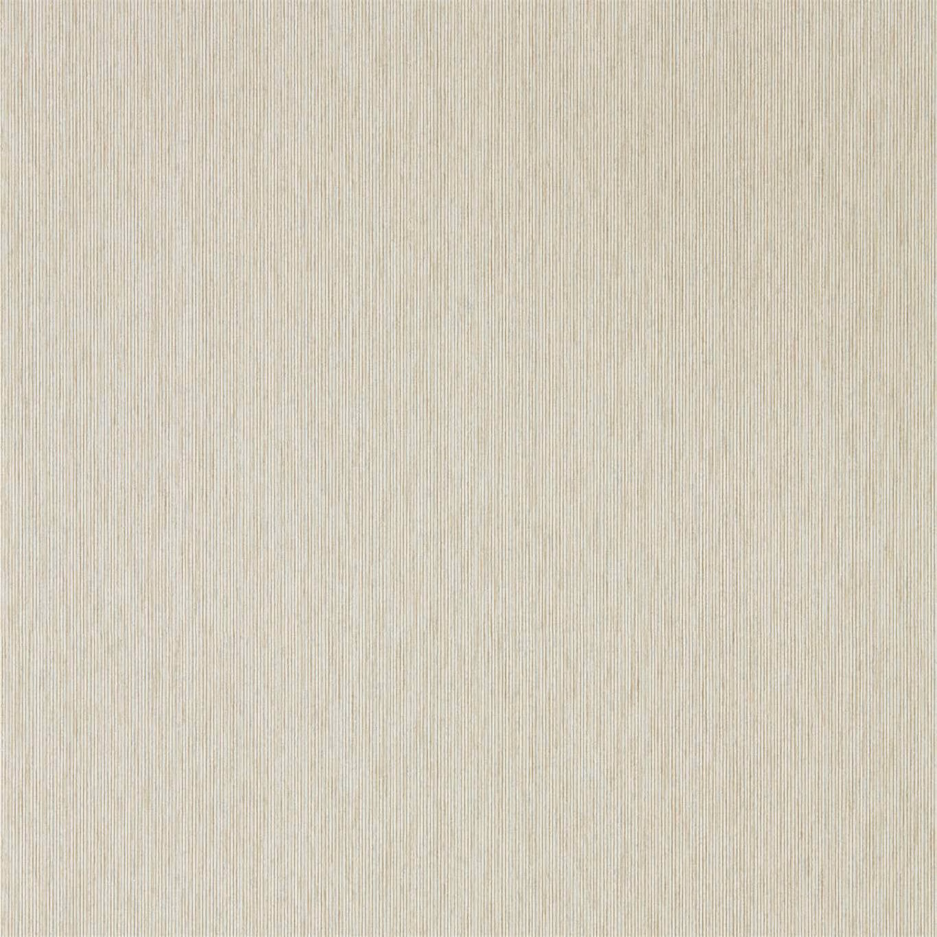 Pale taupe wallpaper with fine vertical strié lines and softly mottled texture