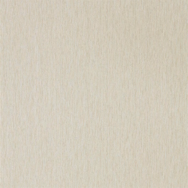 Pale taupe wallpaper with fine vertical strié lines and softly mottled texture