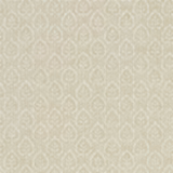 Pale cream wallpaper with small ivory and beige botanical leaf motifs in a repeating pattern