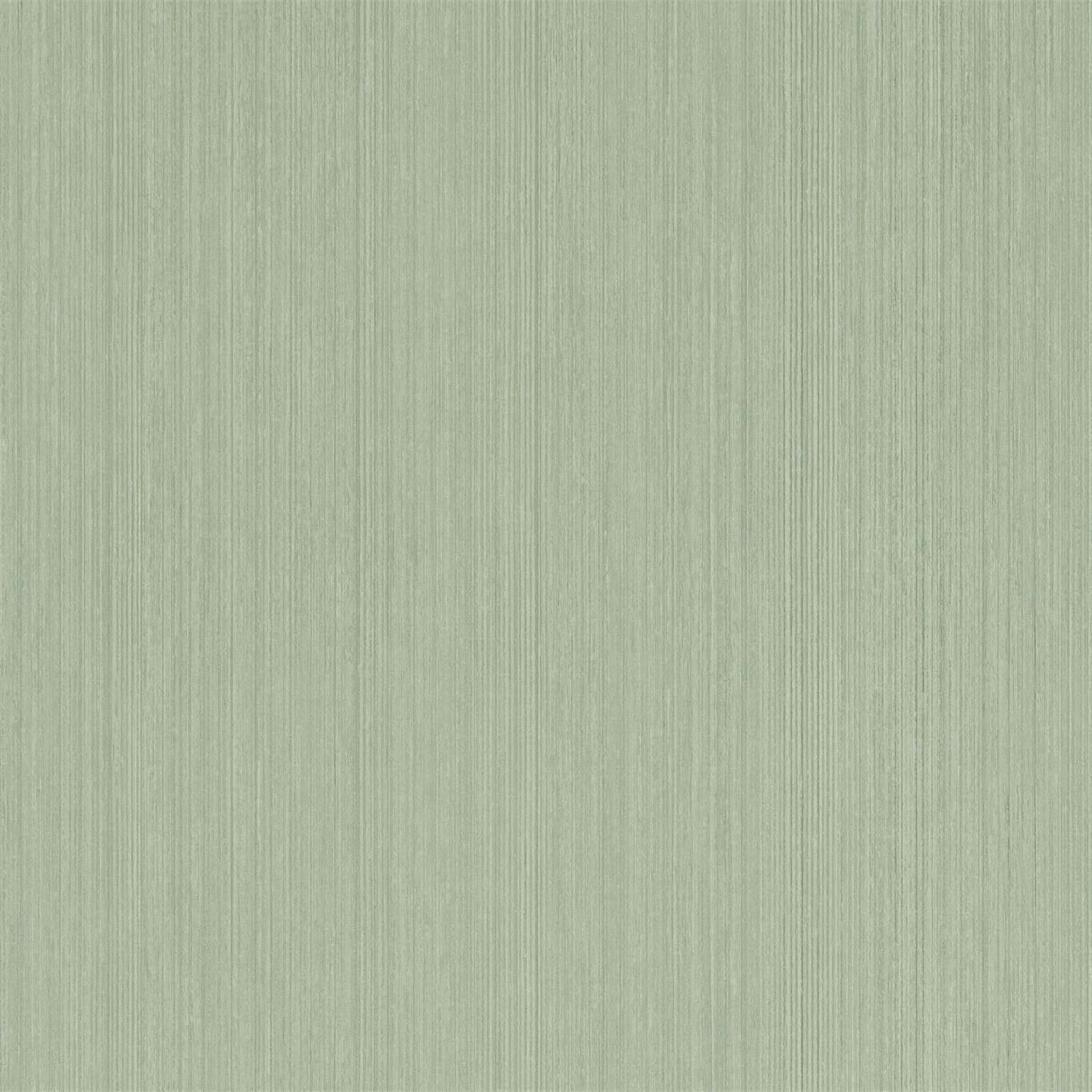 Pale leaf green wallpaper with fine vertical striations and a softly textured surface