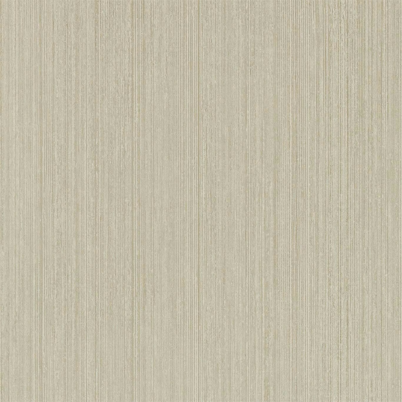 Pale greige wallpaper with fine vertical linen-like strié texture
