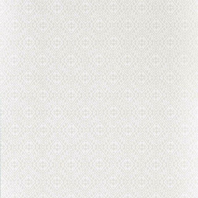 Pale ivory wallpaper with a fine geometric trellis and delicate floral-like details