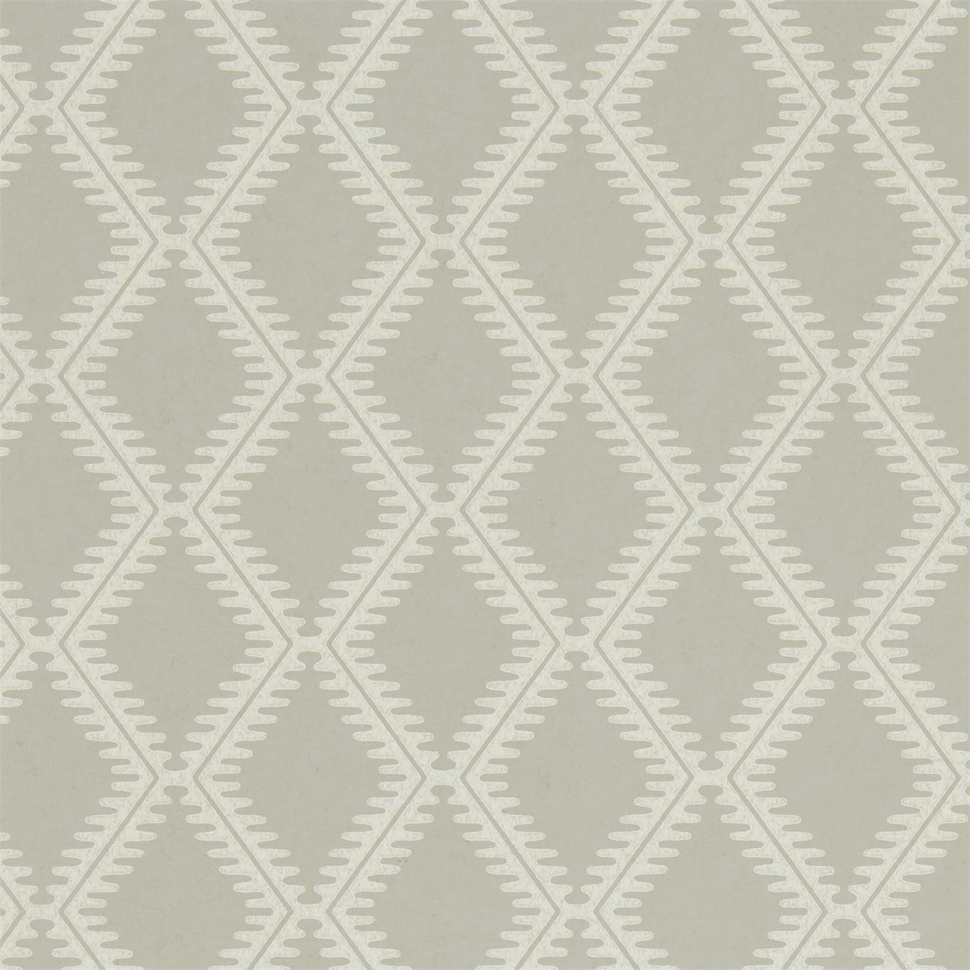 Muted sage-lagoon wallpaper with pale stepped diamond trellis pattern