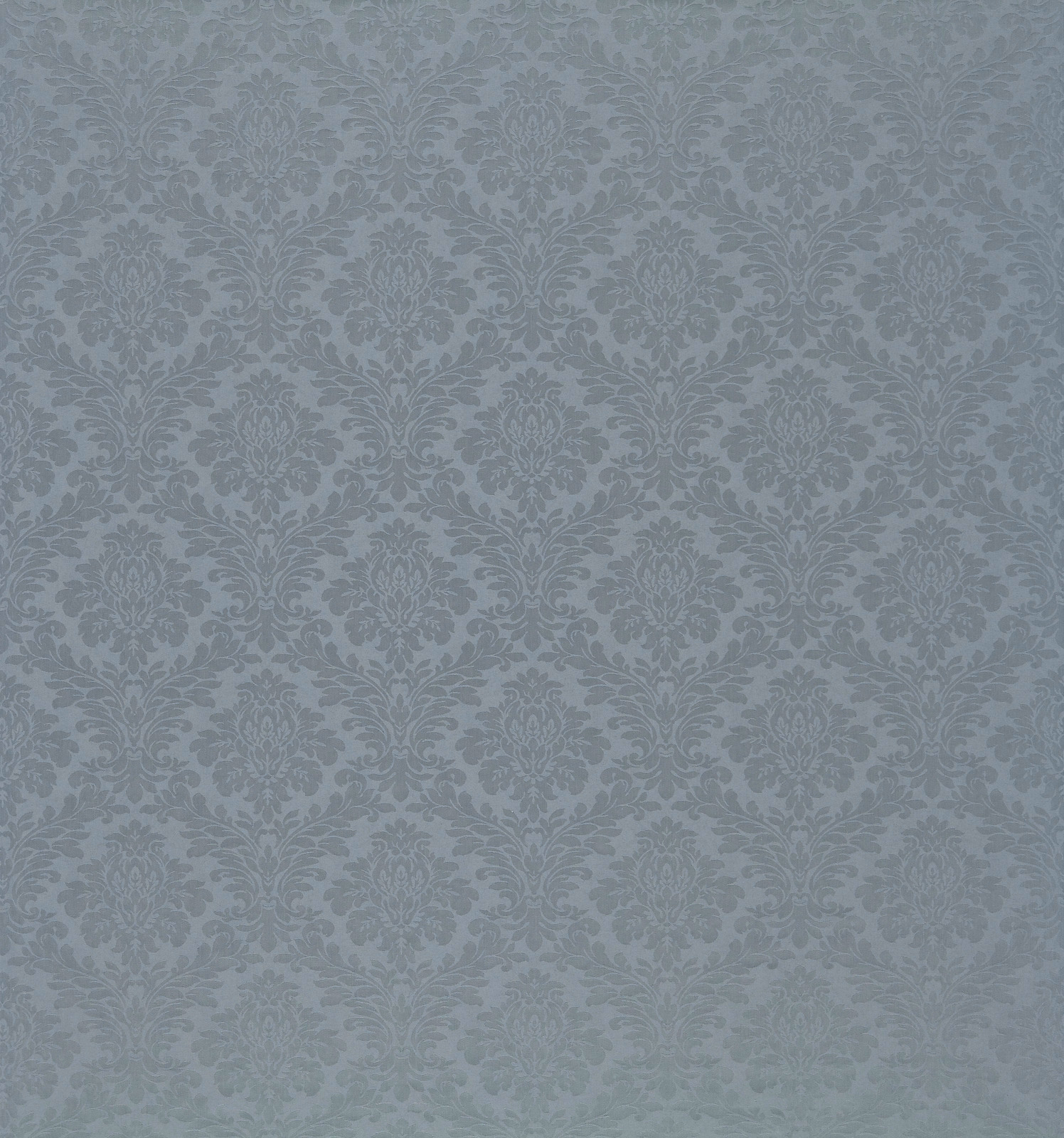 Soft Wedgwood blue damask fabric with tonal woven pattern