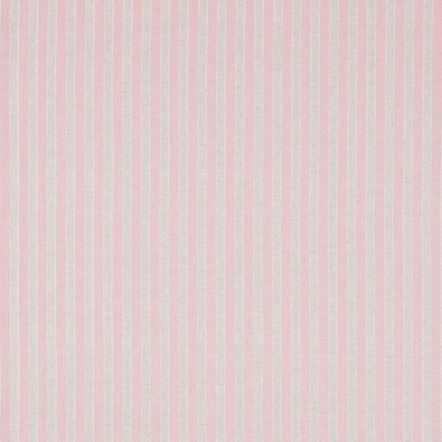 Vertical shell pink and pale linen stripes on a finely woven fabric swatch